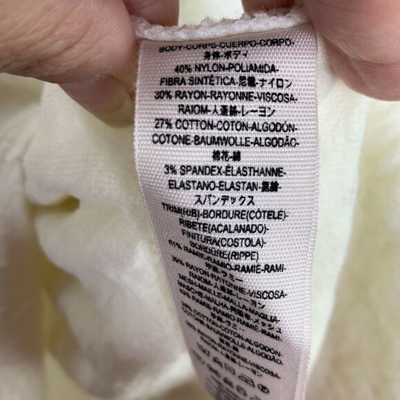 Free People Treat Me Tender Ivory Asymmetrical Fringe Blouse NWT Size S - Picture 9 of 9